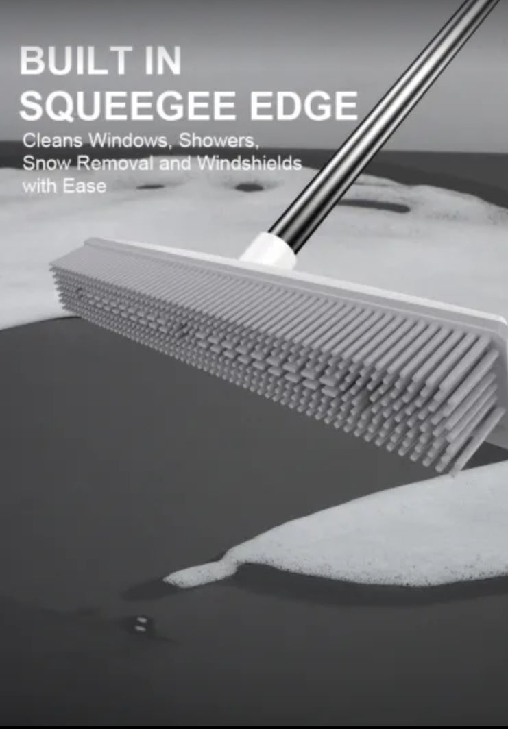 Pet Hair Rubber Carpet Rake Floor Soft Push Broom