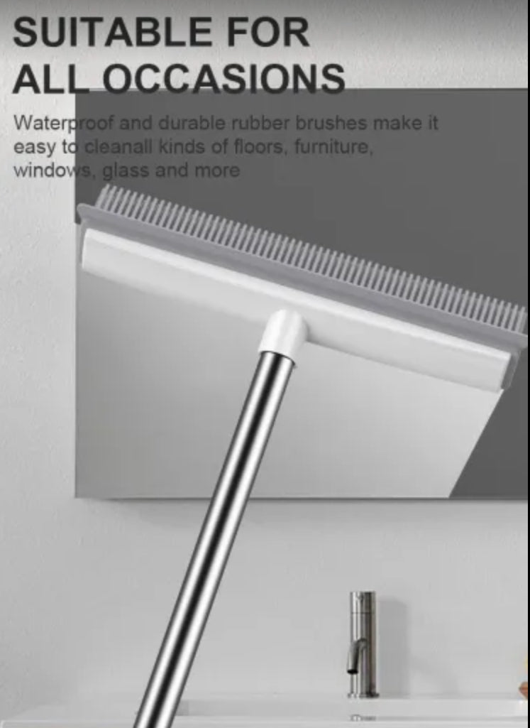 Pet Hair Rubber Carpet Rake Floor Soft Push Broom